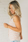 Ribbed and Striped Button Tank