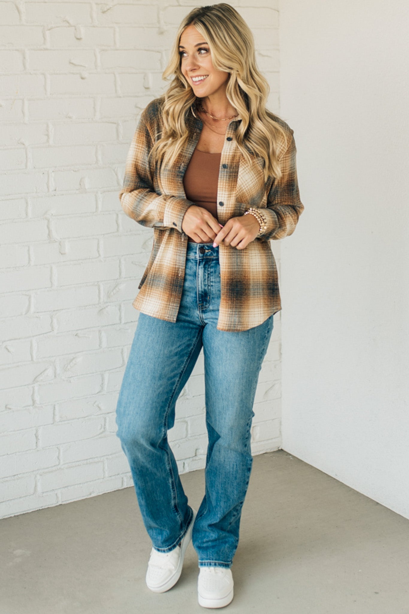 Riley Soft Brushed Plaid Top