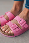 Rita Raffia Double Strap Slides