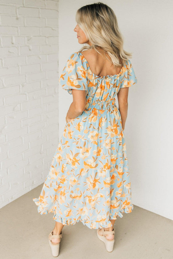 Robin Ruffled Print Maxi Dress