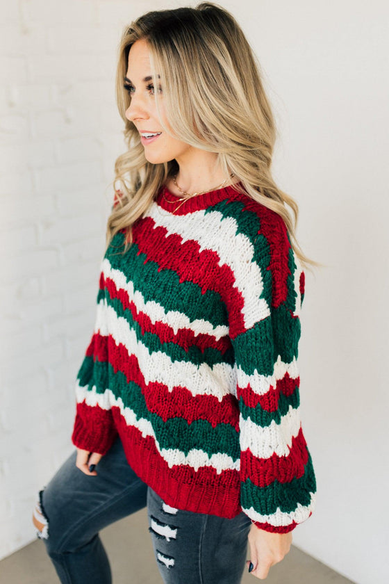 Scalloped Holiday Sweater