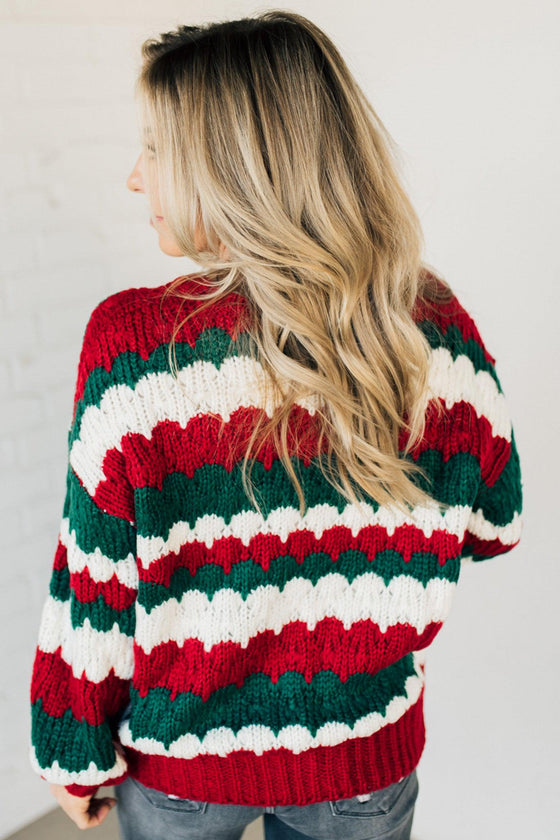 Scalloped Holiday Sweater