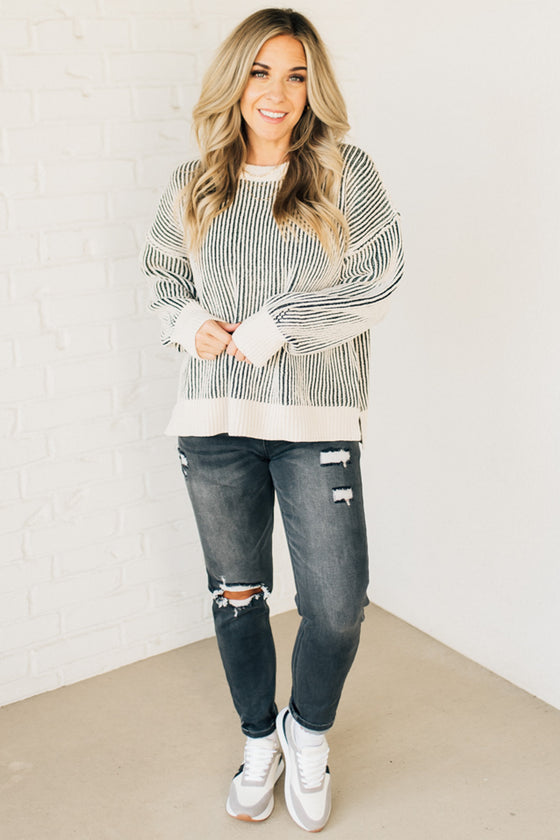 Seren Striped Ribbed Sweater