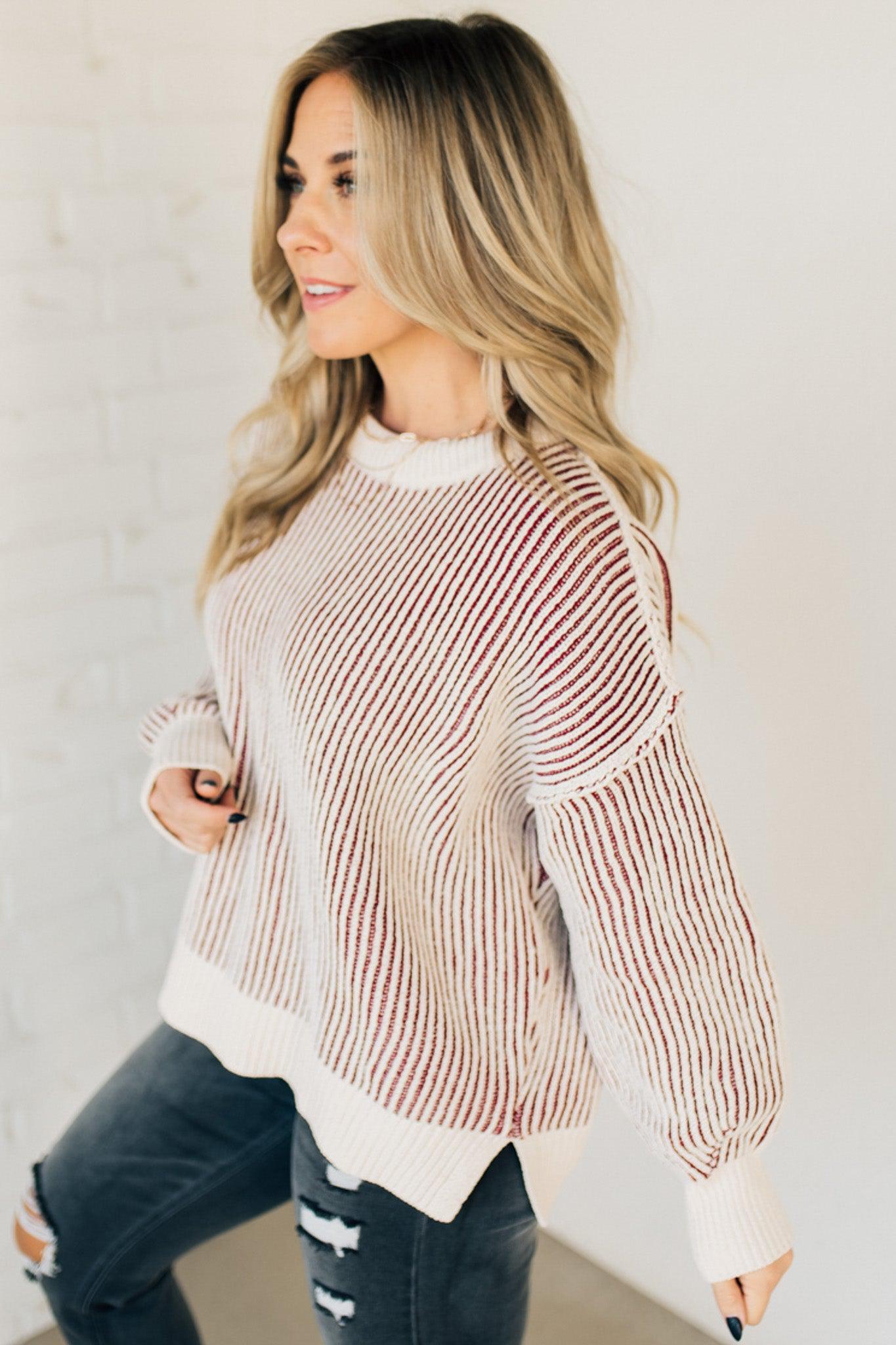 Seren Striped Ribbed Sweater