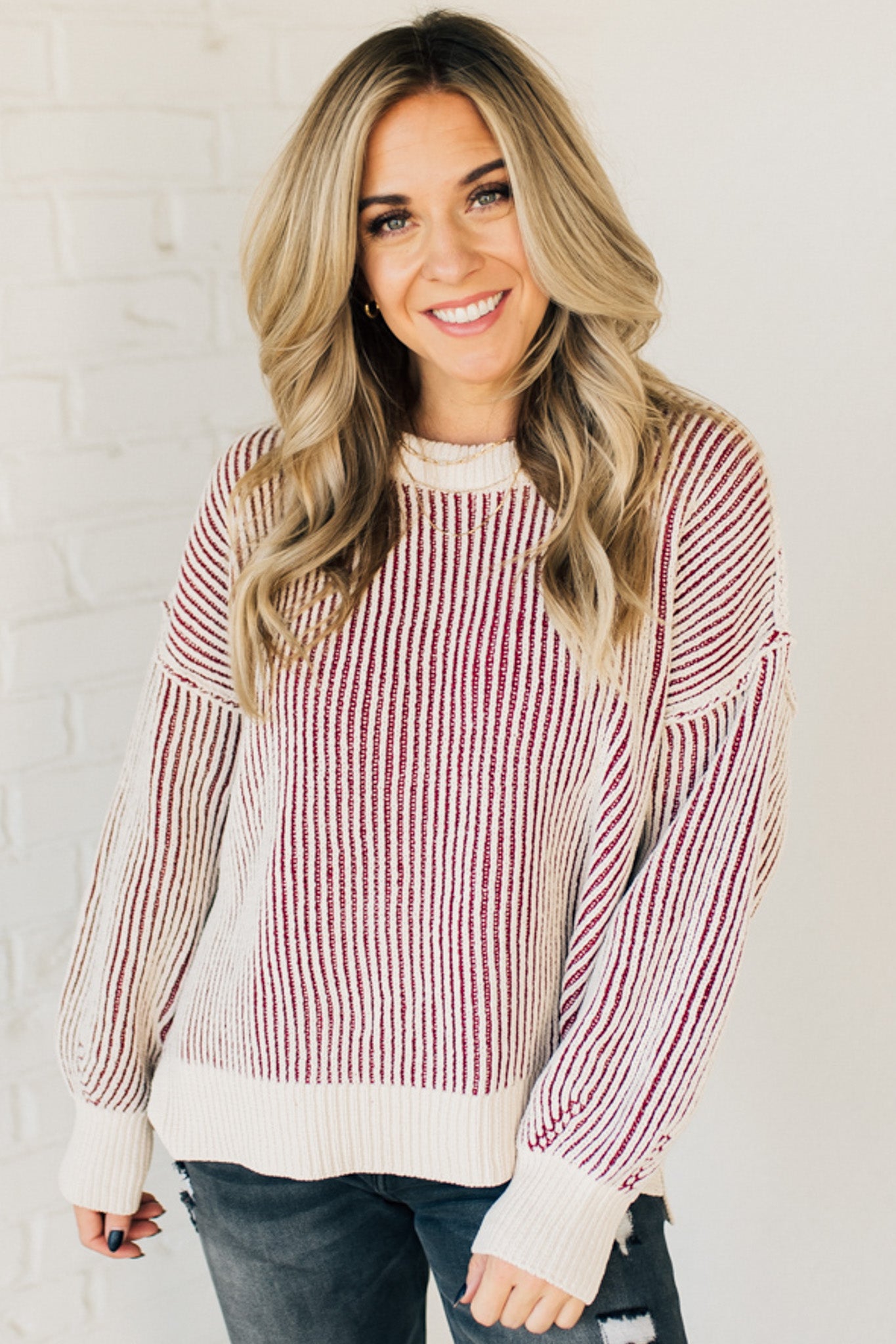 Seren Striped Ribbed Sweater