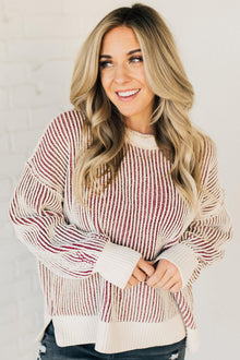  Seren Striped Ribbed Sweater