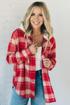 Sherpa Hood Plaid Top