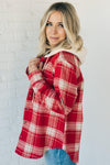 Sherpa Hood Plaid Top