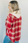 Sherpa Hood Plaid Top