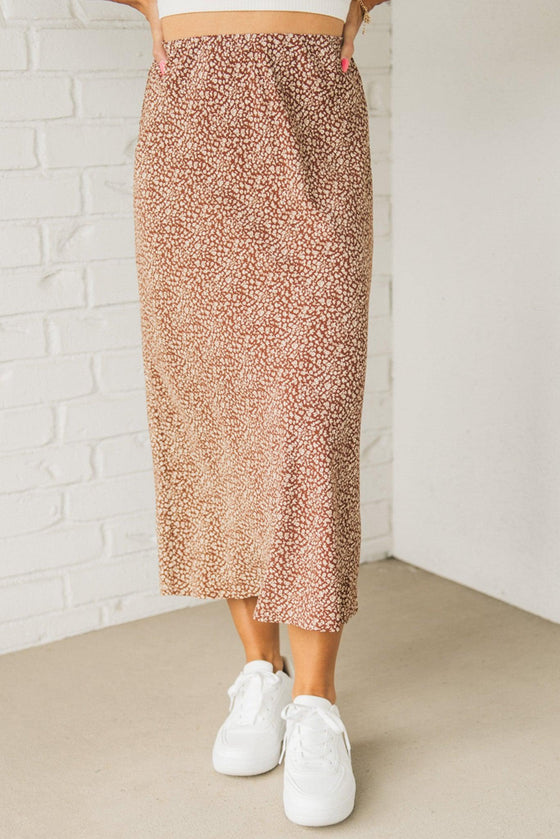 Simple Floral Midi Skirt