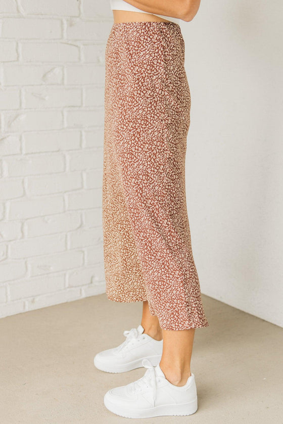 Simple Floral Midi Skirt