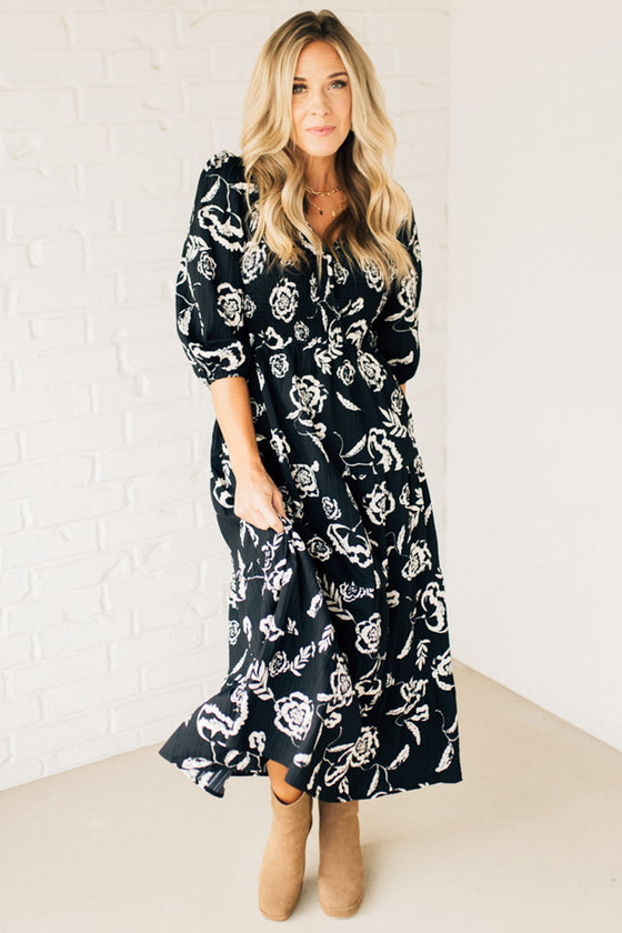 Smocked Surplice Maxi Dress