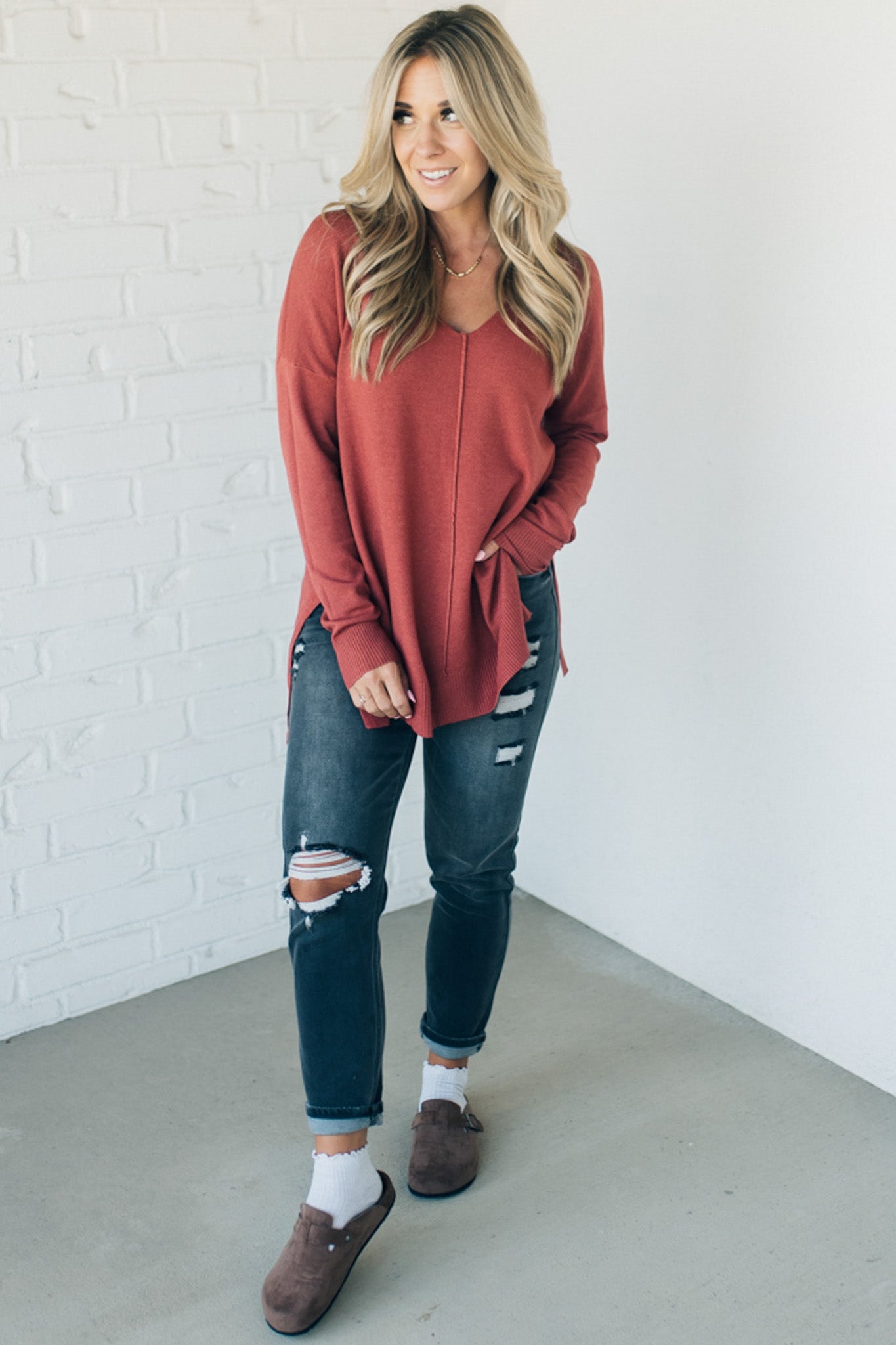 So Soft Seam Front Sweater