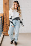 Striped Dipped Crop Sweater