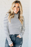 Tate Striped Turtleneck Top