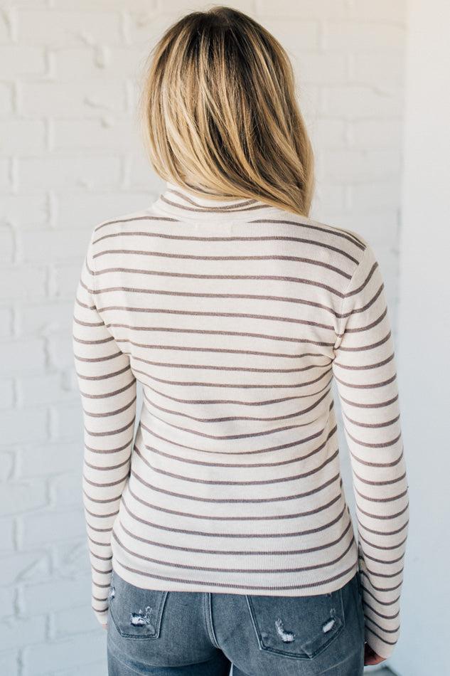 Tate Striped Turtleneck Top