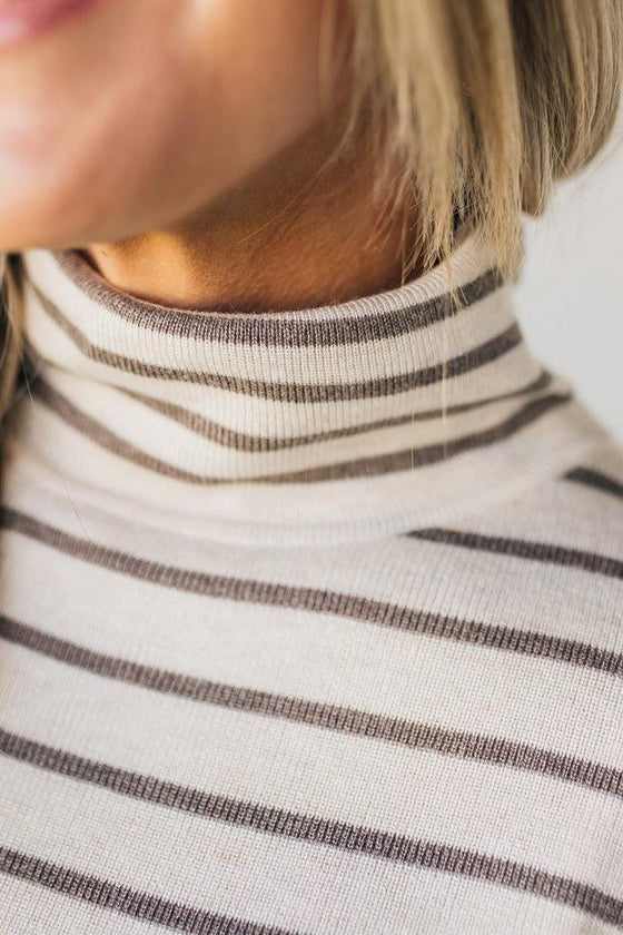 Tate Striped Turtleneck Top