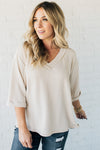 Tessa Corded 3/4 Sleeve Top