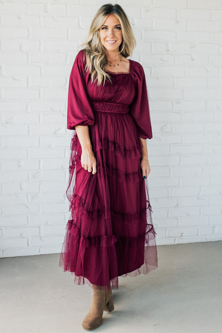 Tessa Puff Sleeve Tiered Dress