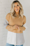 Texture Blend Colorblock Sweater
