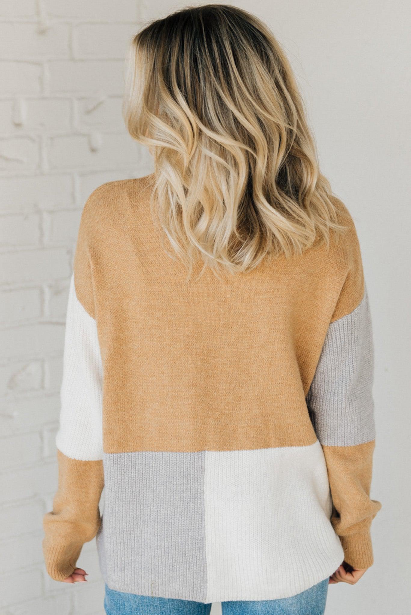 Texture Blend Colorblock Sweater
