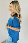 Textured Cuff Sleeve Top