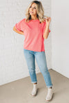 Textured Cuff Sleeve Top