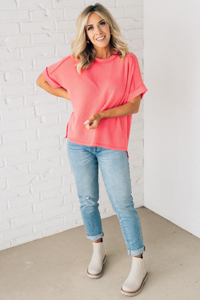 Textured Cuff Sleeve Top