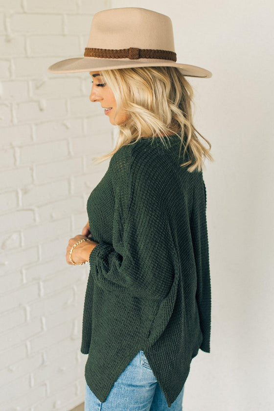 Textured Knit Dolman Sweater