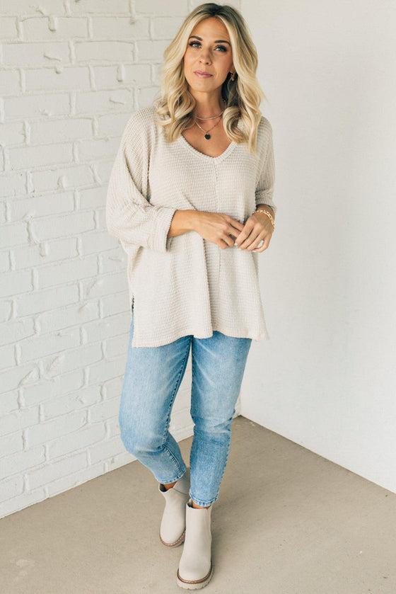 Textured Knit Dolman Sweater