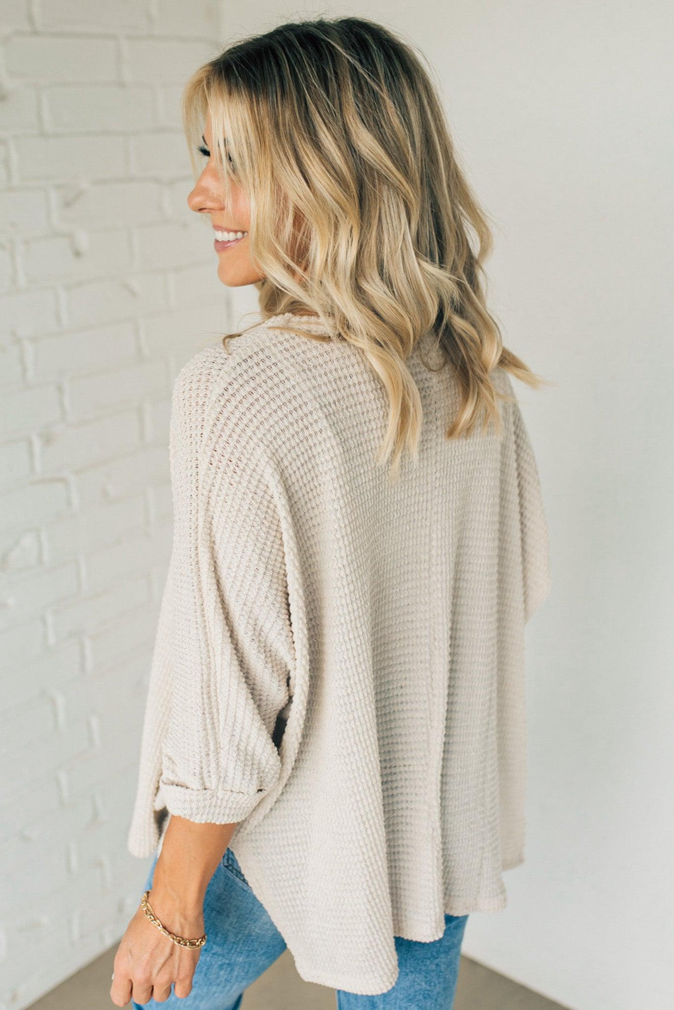 Textured Knit Dolman Sweater