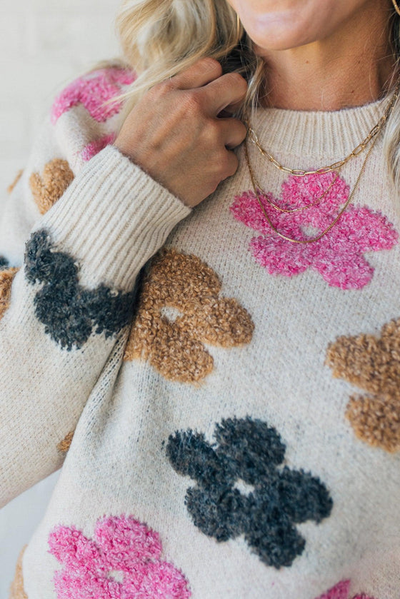Throwback Daisy Chunky Sweater