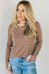 Thumbhole Ribbed + Striped Tee