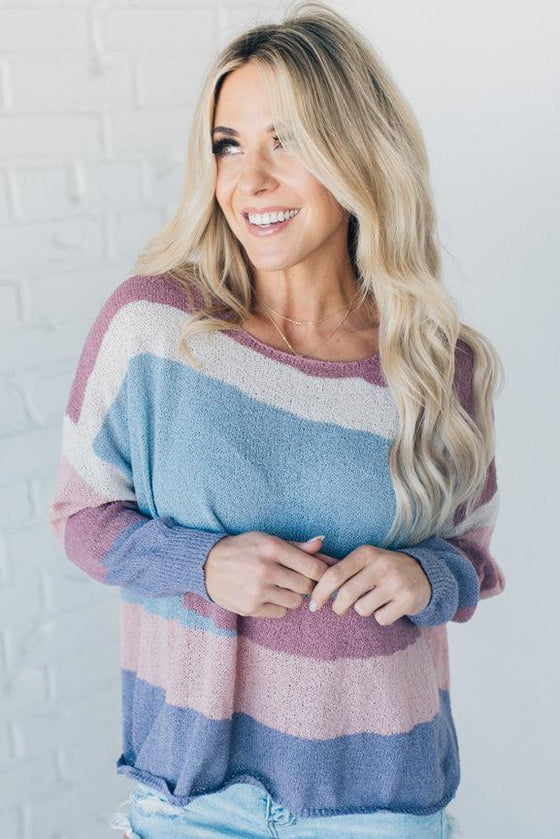 Tilted Stripe Low Gauge Sweater