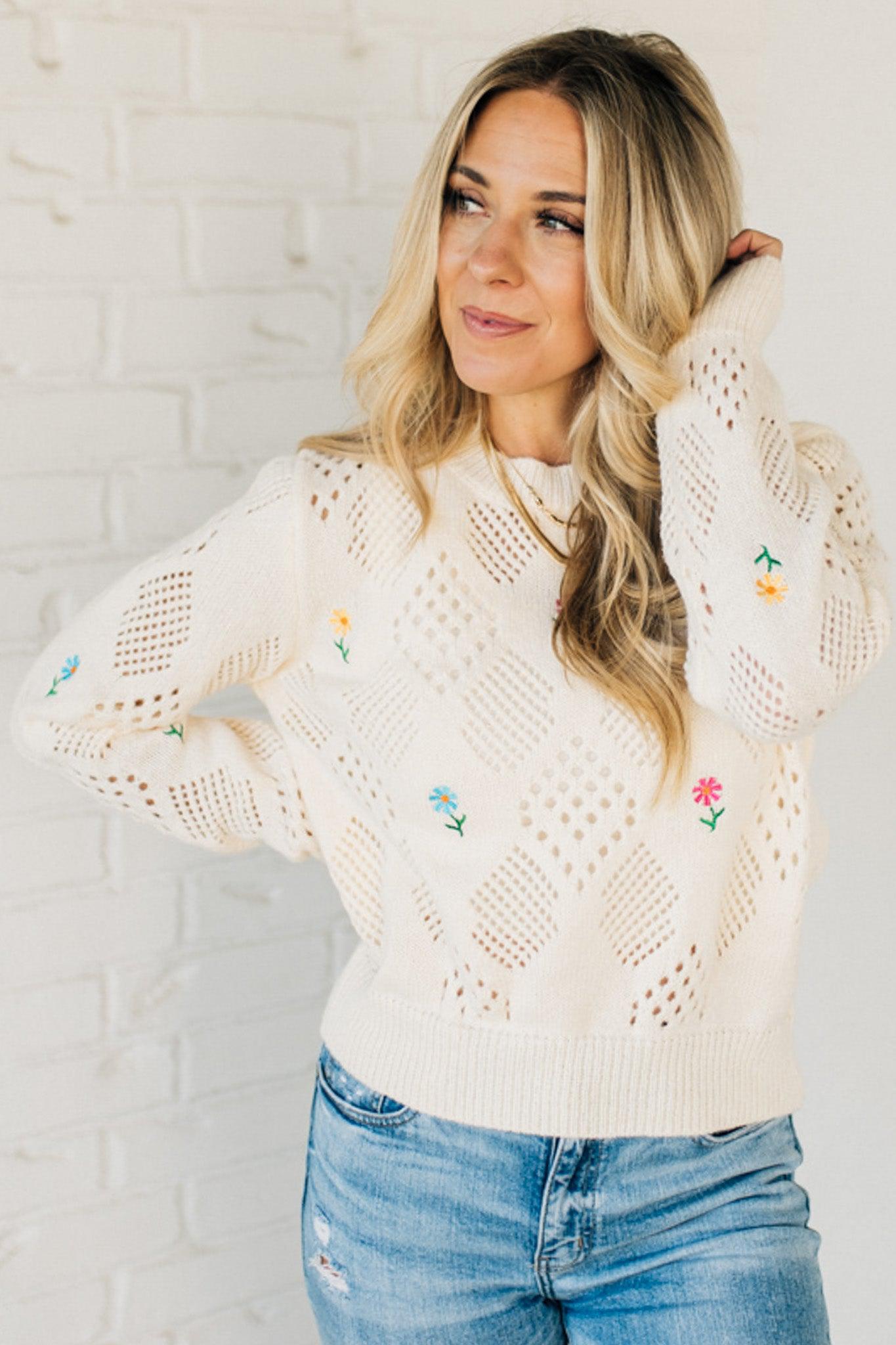 Tiny Stems Pointelle Sweater