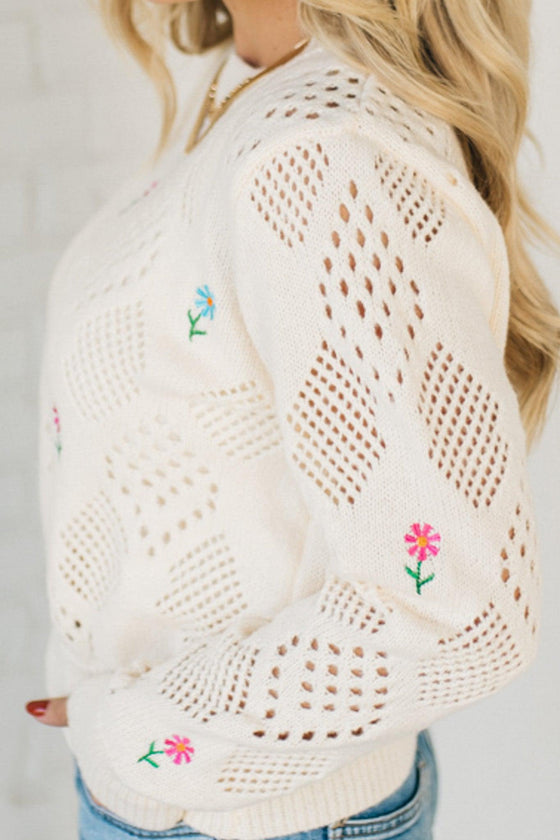 Tiny Stems Pointelle Sweater