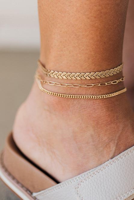 Triple Strand Anklet