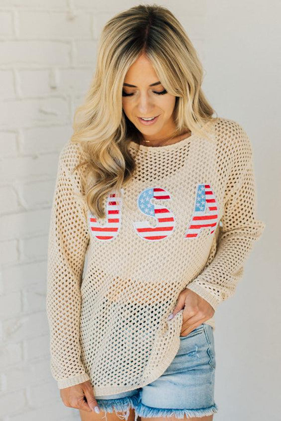 USA Open Weave Sweater