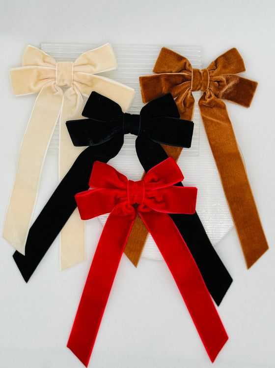 Velvet Bow Barette