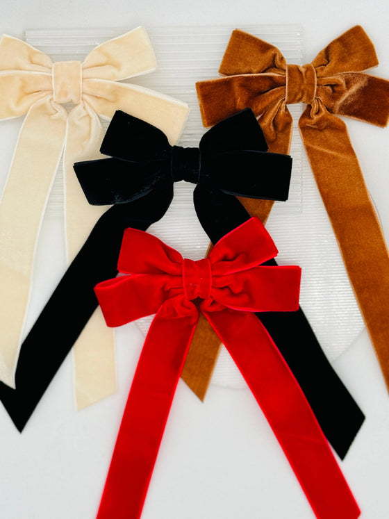 Velvet Bow Barette