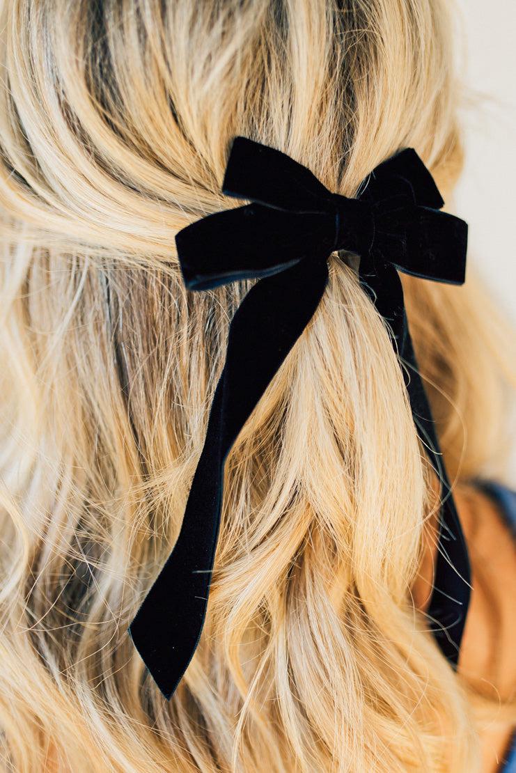 Velvet Bow Barette