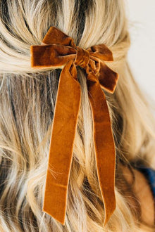  Velvet Bow Barette