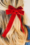 Velvet Bow Barette