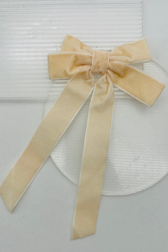 Velvet Bow Barette