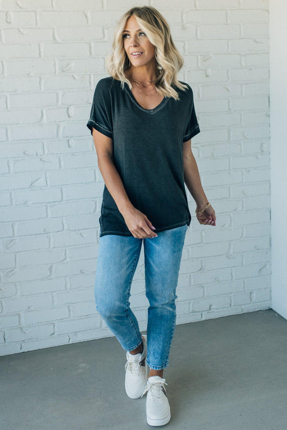 Vintage Wash V-Neck Tee