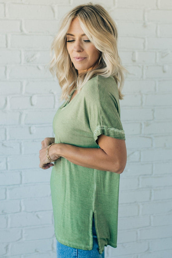 Vintage Wash V-Neck Tee