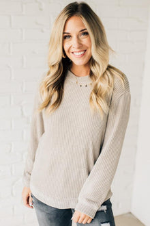  Waffle Knit Chenille Sweater