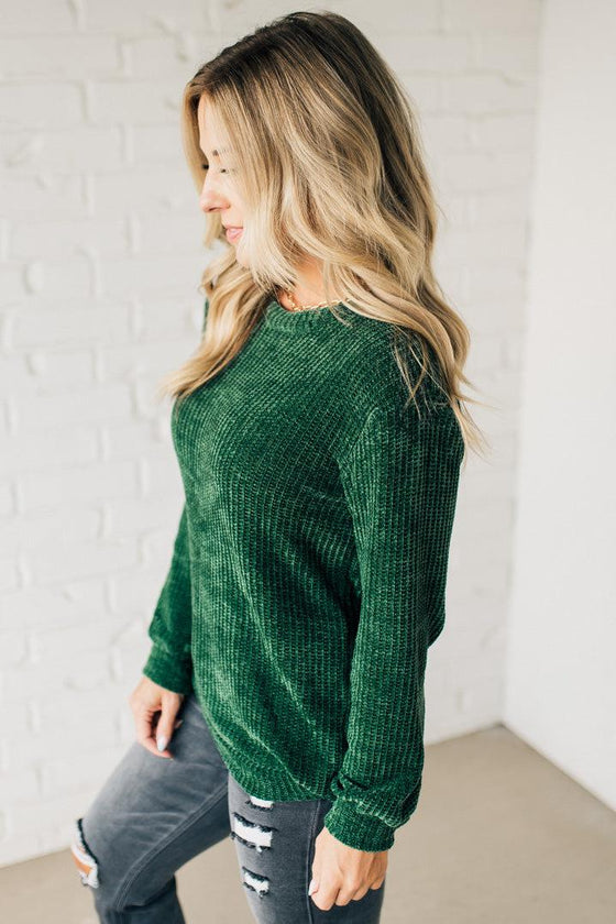 Waffle Knit Chenille Sweater