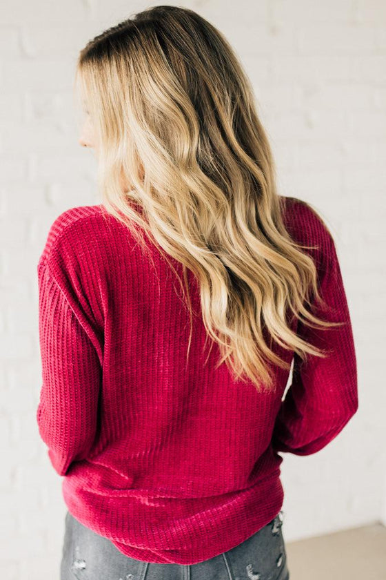 Waffle Knit Chenille Sweater