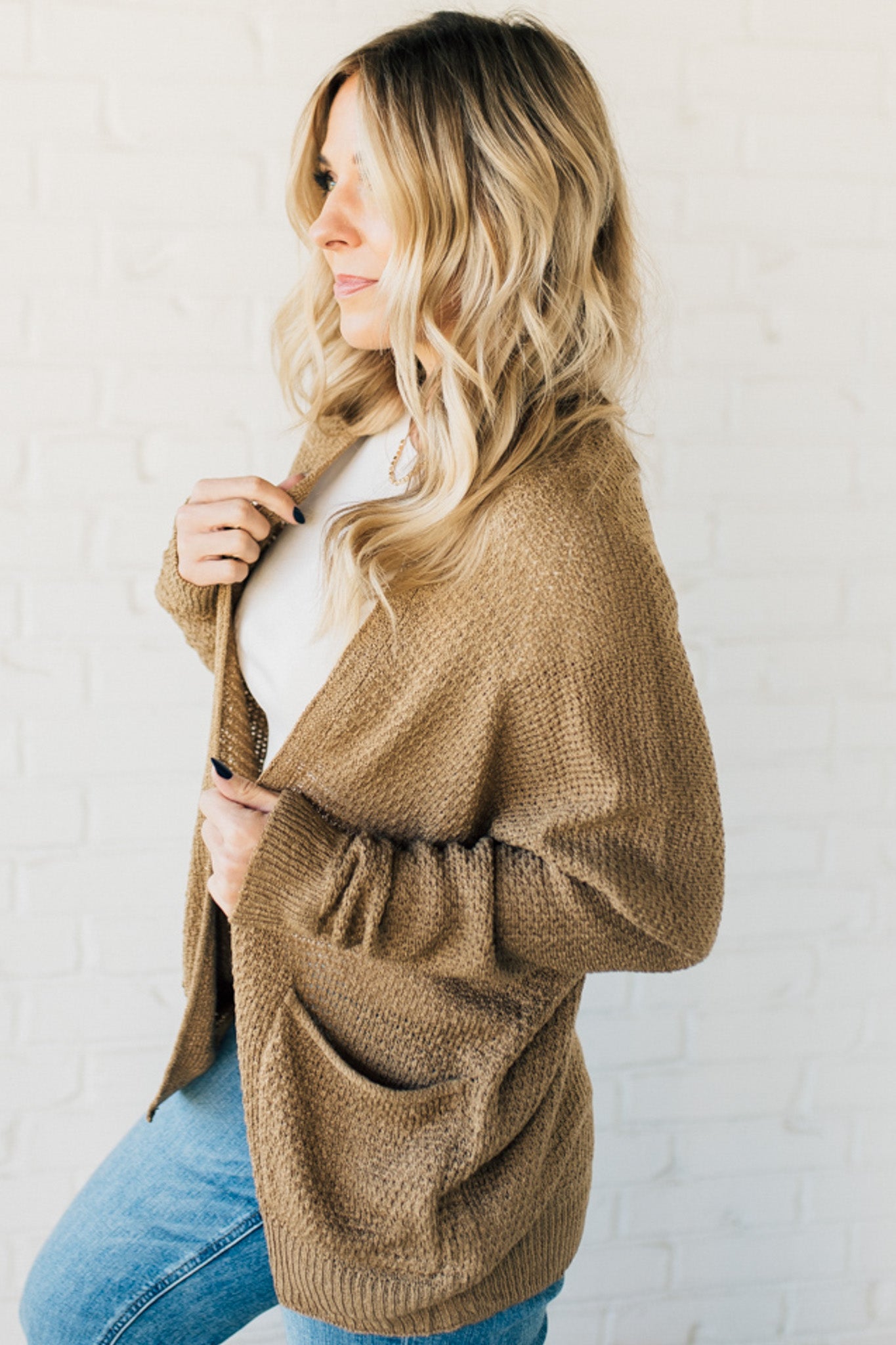 Waffle Pocketed Cardigan